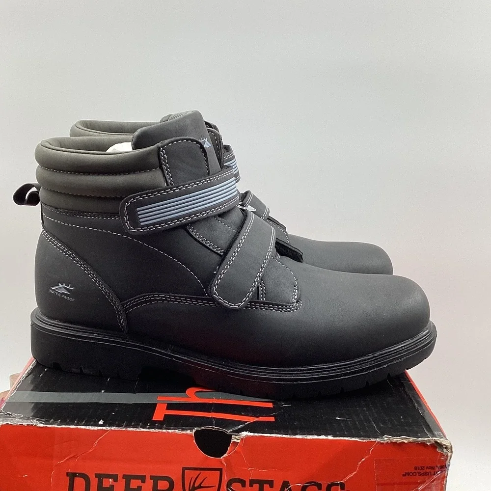 Deer Stags Marker Mens Waterproof Thinsulate Boots Black Hook Loop Size 7M